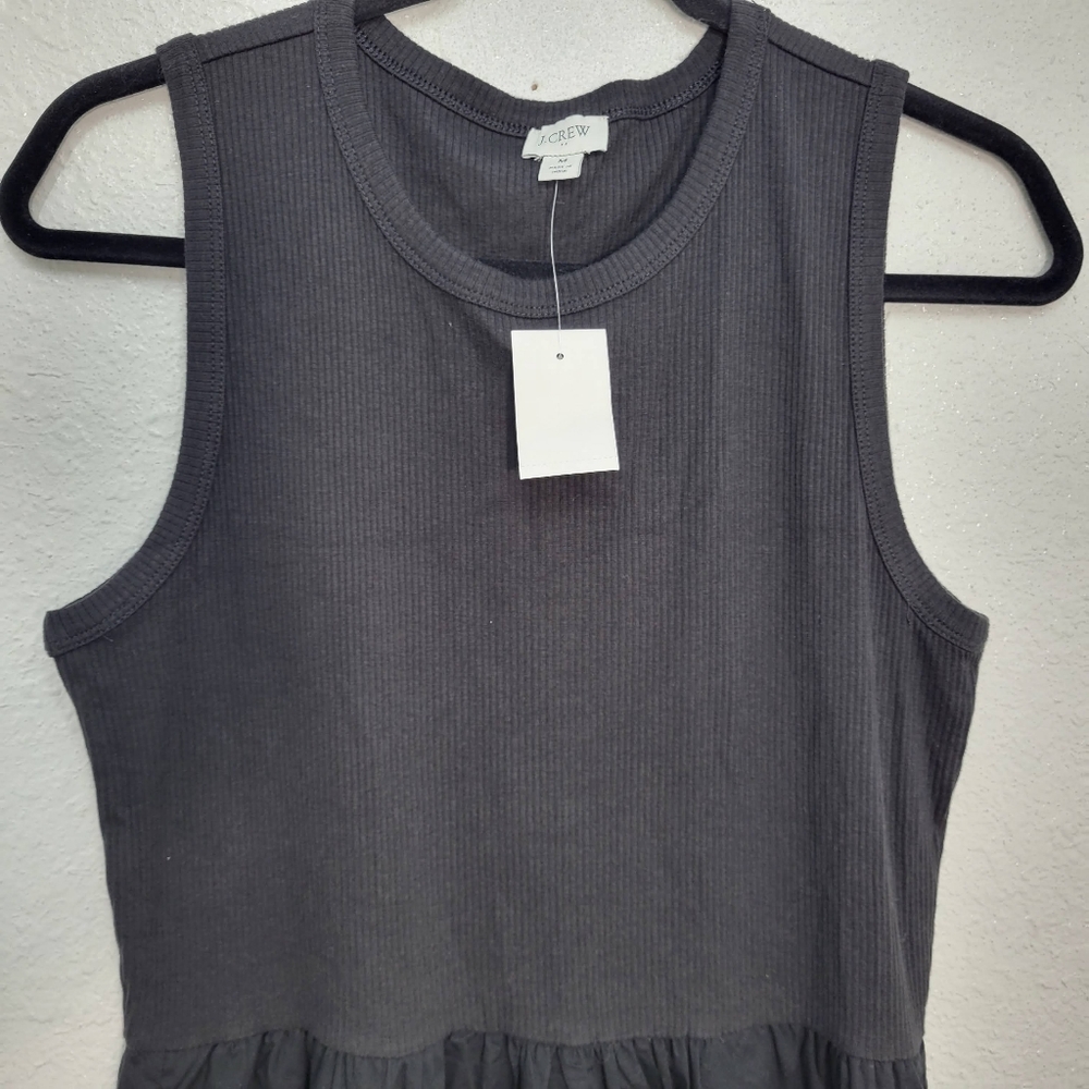 J Crew Factory Ribbed-knit mixy dress CJ264 Size M NWT Black Capsule Wardrobe - Picture 4 of 6